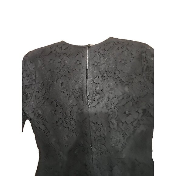J. Crew Dress Mini Black Lace Overlay Sheath 3/4 Lace Sleeve Women's 0 - Picture 4 of 8